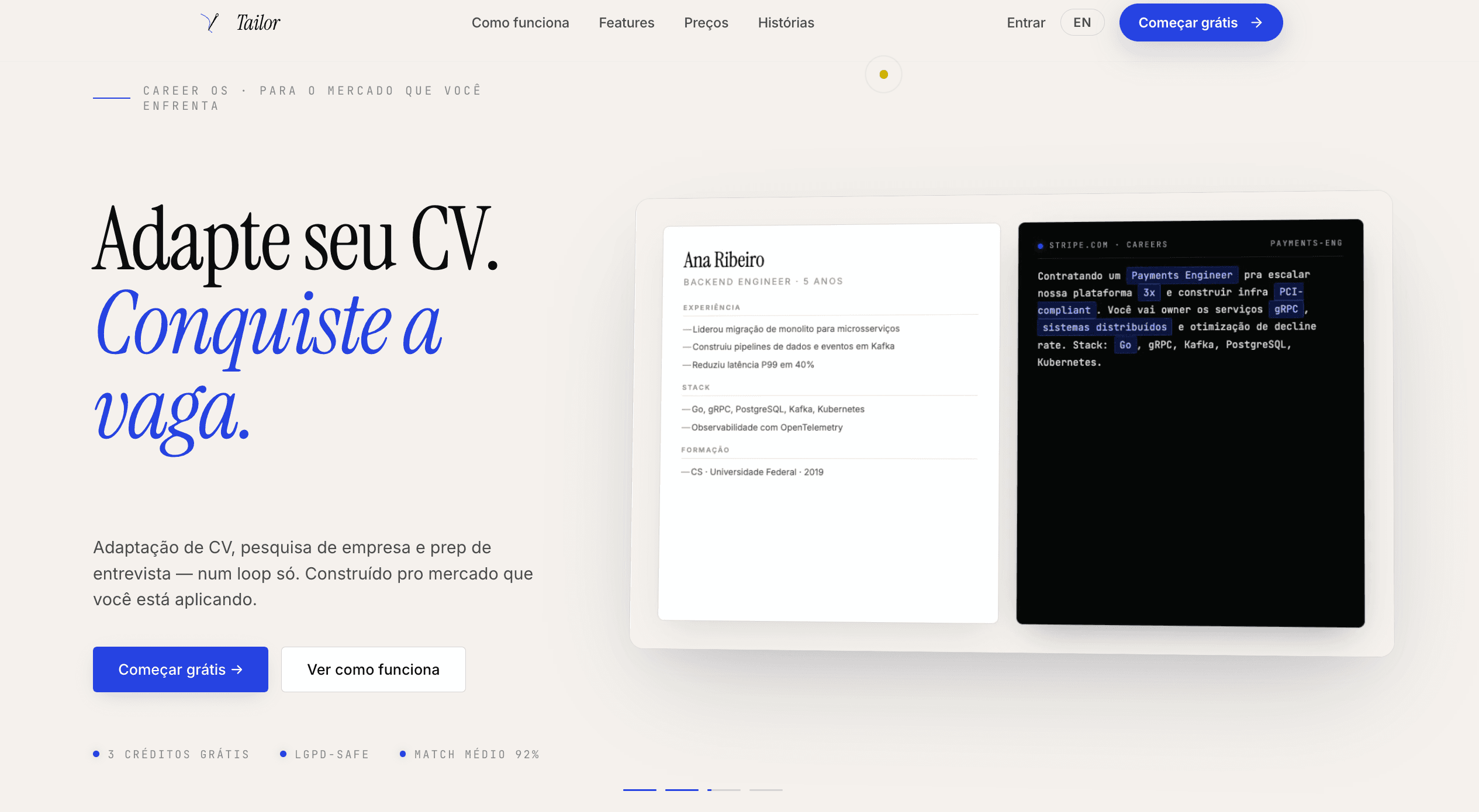 Taillr · landing page